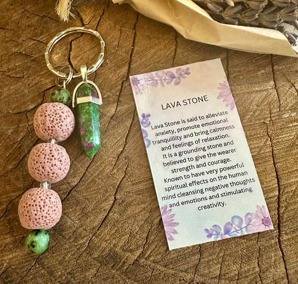 Fancy Beads - Lava Stone Essential Oil Diffuser/Key Chain