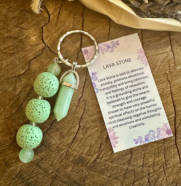 Fancy Beads - Lava Stone Essential Oil Diffuser/Key Chain