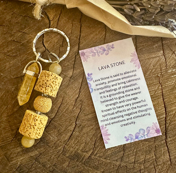 Fancy Beads - Lava Stone Essential Oil Diffuser/Key Chain