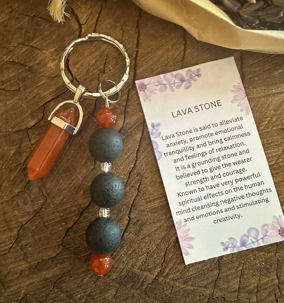 Fancy Beads - Lava Stone Essential Oil Diffuser/Key Chain