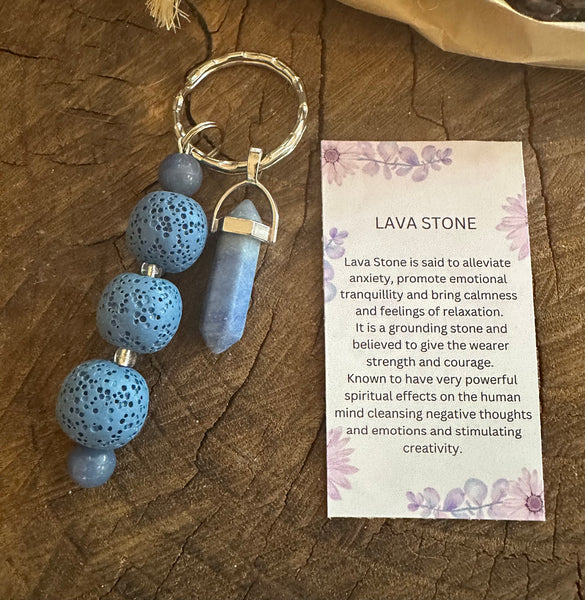 Fancy Beads - Lava Stone Essential Oil Diffuser/Key Chain