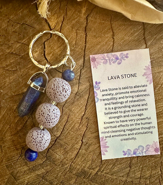 Fancy Beads - Lava Stone Essential Oil Diffuser/Key Chain