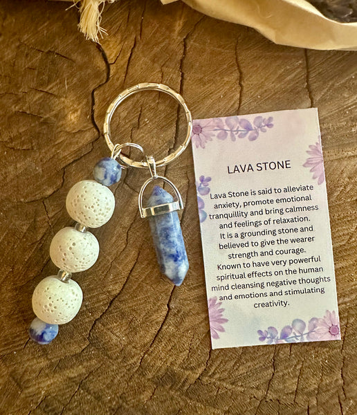 Fancy Beads - Lava Stone Essential Oil Diffuser/Key Chain