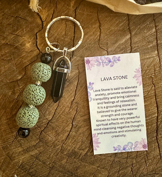 Fancy Beads - Lava Stone Essential Oil Diffuser/Key Chain