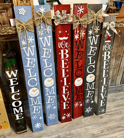 Village Barn Wood Signs - Seasonal Welcome Signs