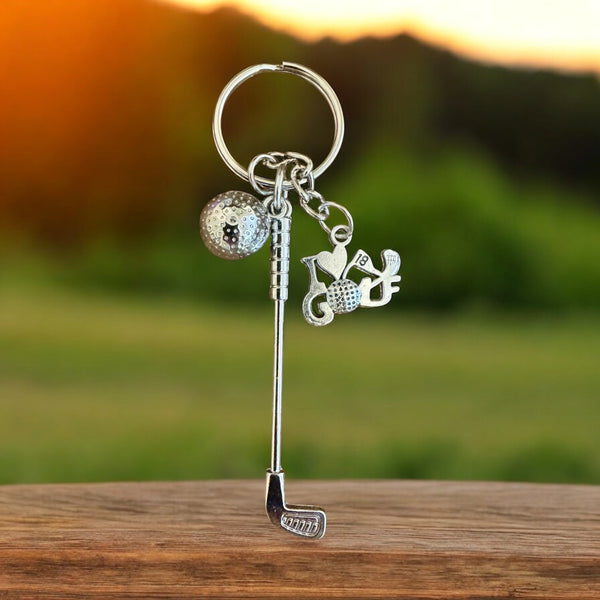 Fancy Beads - I Love Golf Keychain 1