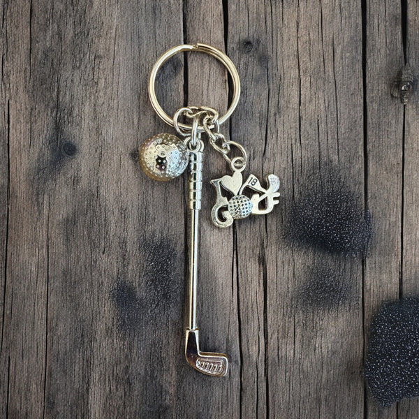 Fancy Beads - I love golf Keychain