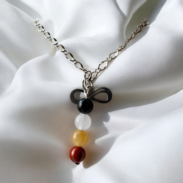 My Two Daughters Jewelry - Infinity Necklace with Medicine Wheel Beads