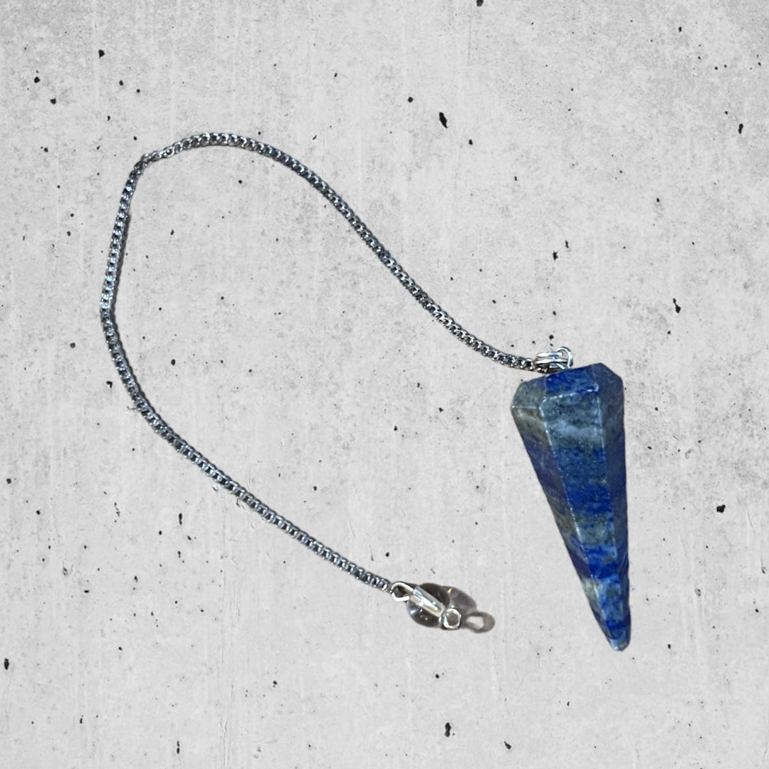 Kelowna Crystal Cave - Lapis Lazuli Faceted Pendulum