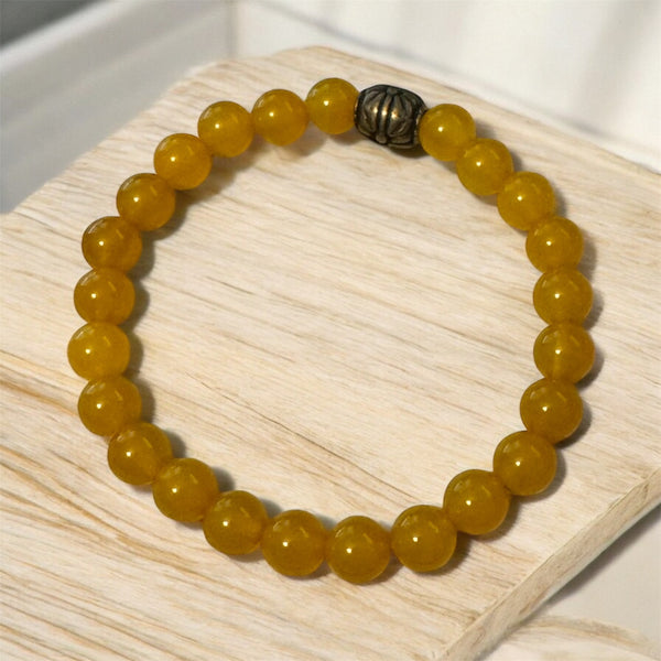My Two Daughters Jewelry - Large 8mm Yellow Onyx Bracelet 