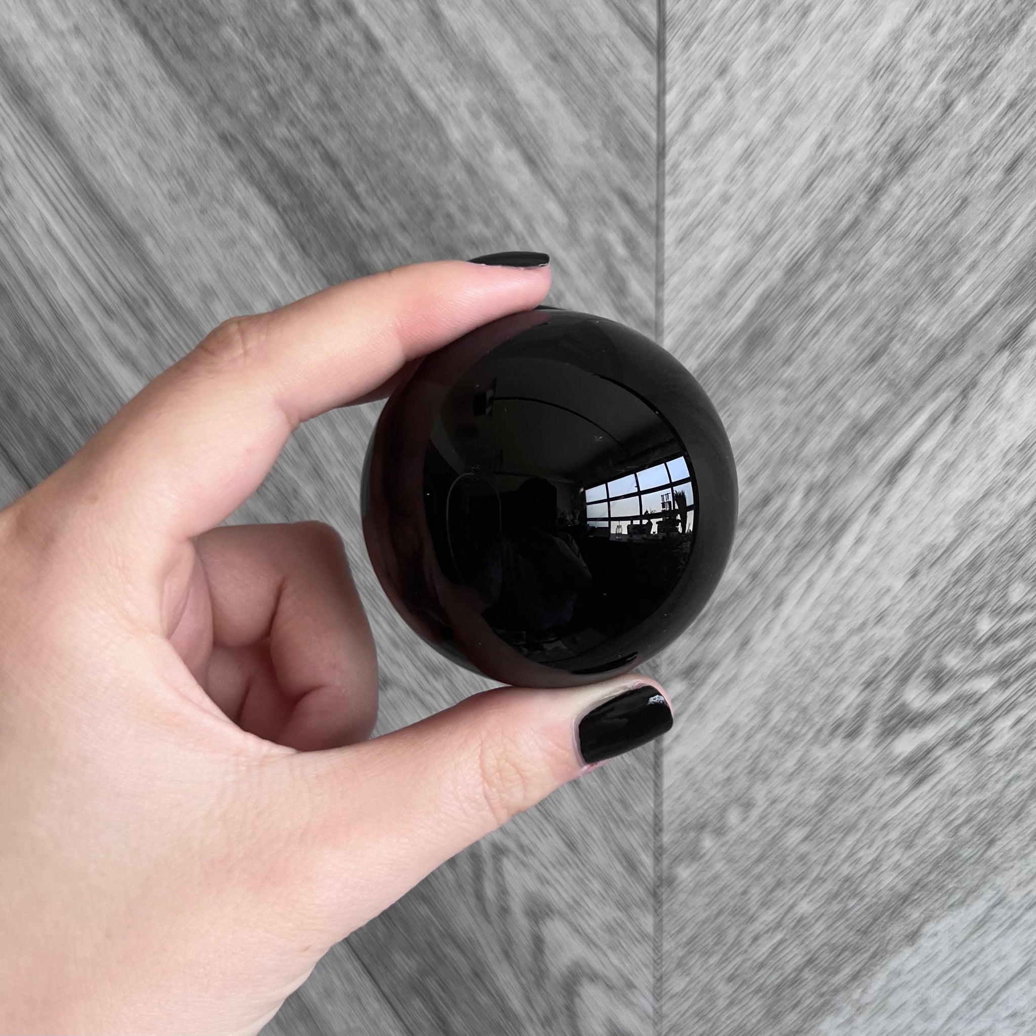 Kelowna Crystal Cave - Large Black Obsidian Sphere