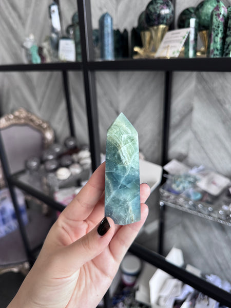 Kelowna Crystal Cave - Large Blue Fluorite Tower 