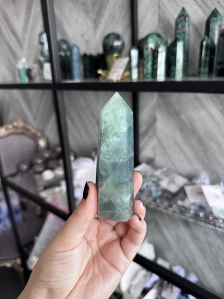 Kelowna Crystal Cave - Large Blue Fluorite Tower #3