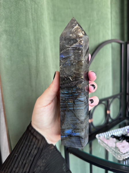 Kelowna Crystal Cave - Large Labradorite Obelisk 