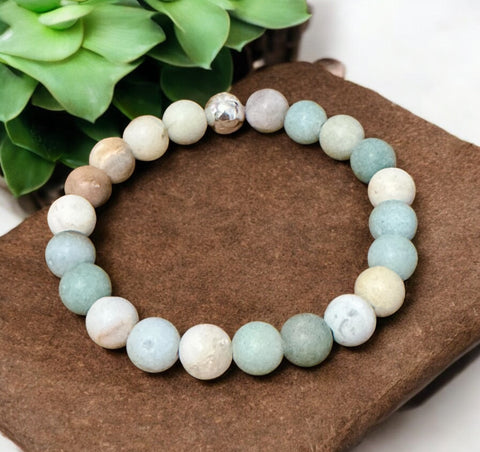 My Two Daughters Jewelry - Matte Amazonite 8mm Beaded Bracelet