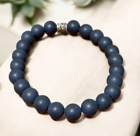 My Two Daughters Jewelry - Matte Black Onyx Bracelet 8mm Beads