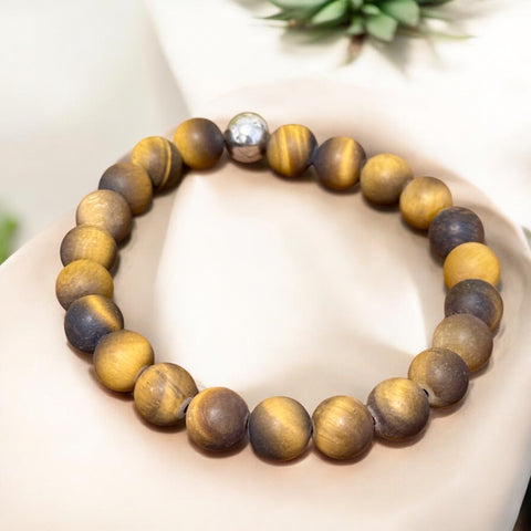 My Two Daughters Jewelry - Matte Tigers Eye 8mm Beaded Bracelet