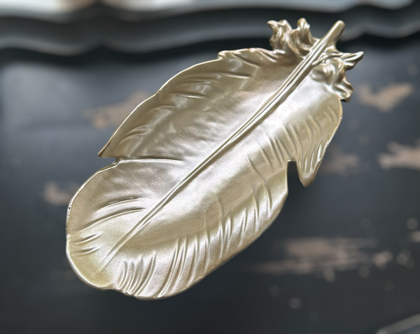My Two Daughters Jewelry - Metallic Large Feather Tray 