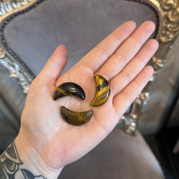 Kelowna Crystal Cave - Mini Crystal Moons Tigers Eye