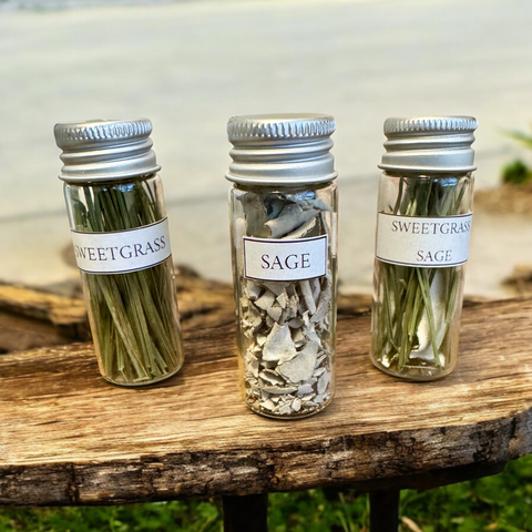 My Two Daughters Jewelry - Mini Jars of Sweetgrass Sage and Sweetgrass and Sage
