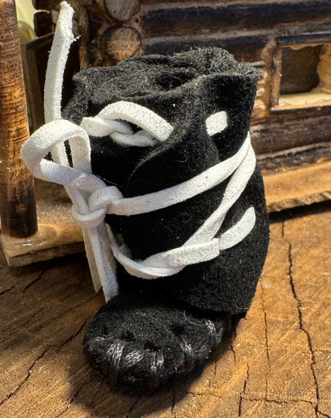 My Two Daughters Jewelry - Mini Mukluk Keychains / Ornaments – Handmade from Deer Hide Black