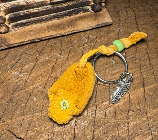 My Two Daughters Jewelry - Moccasin Keychain with green beads