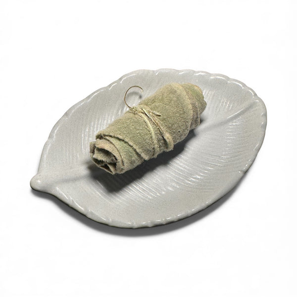 TRUE ART KELOWNA - Mullein Smudge Bundle with Leaf Dish