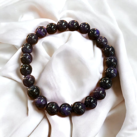 Fancy Beads - 8mm Purple Tigers Eye Bracelet