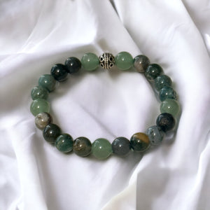 Fancy Beads - 8mm Indian Agate & Green Aventurine Bracelet