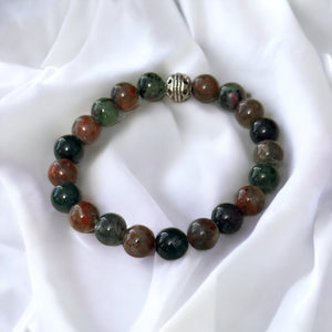 Fancy Beads - 8mm Brecciated Jasper & Ruby Zoisite Bracelet