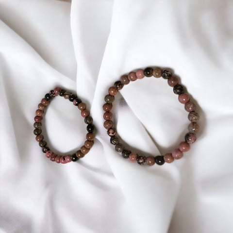 Fancy Beads - 6mm Rhodonite Bracelet