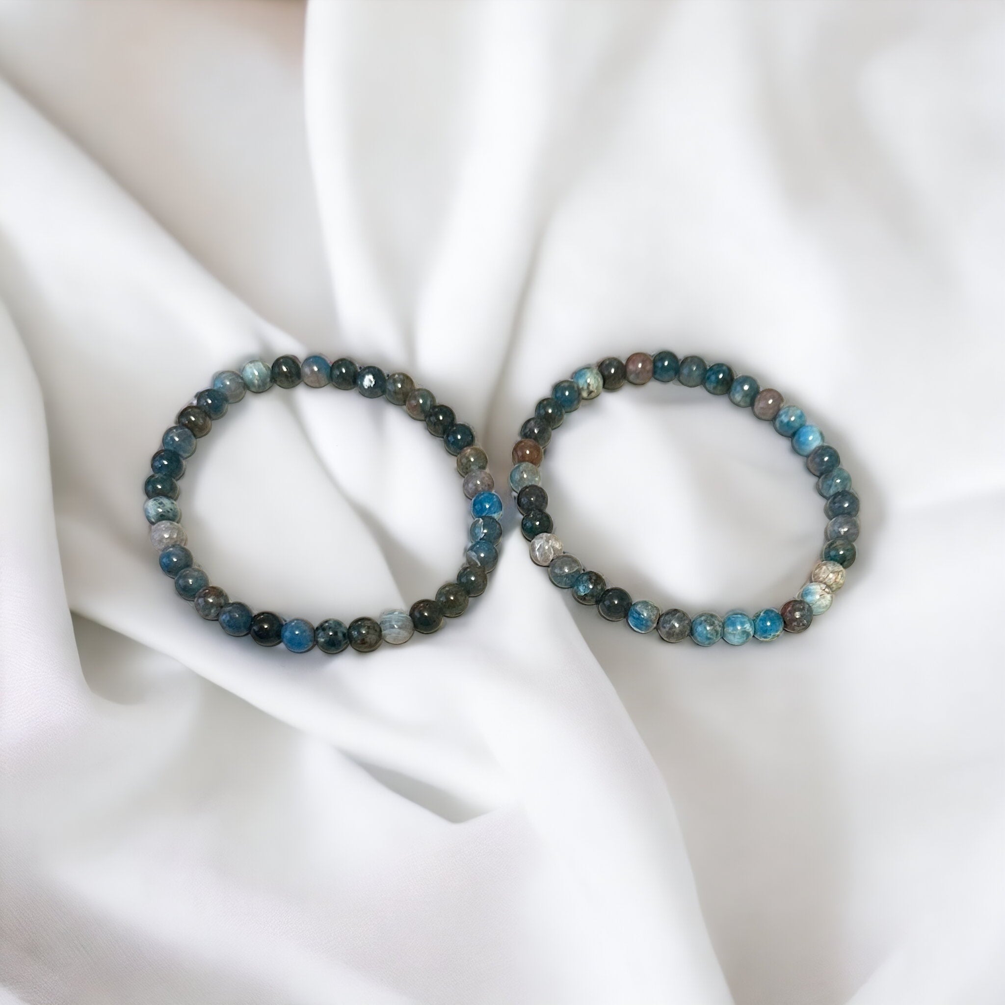 Fancy Beads - 6mm Blue Apatite Bracelet