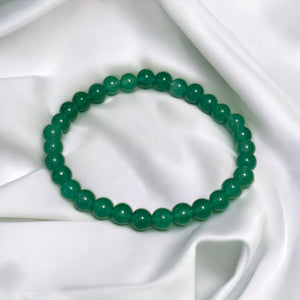 Fancy Beads - 6mm Green Jade Bracelet