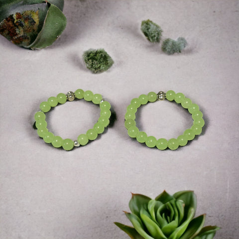 Fancy Beads - 8mm Neon Lime Green Bracelet