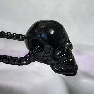 Blazin Creationz - Steel Gothic Skull Pendant Necklace