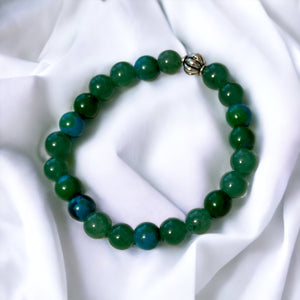 Fancy Beads - 8mm Azure Chrysocolla & Green Aventurine Bracelet