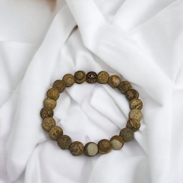 Fancy Beads - Picture Jasper 8mm Bracelet