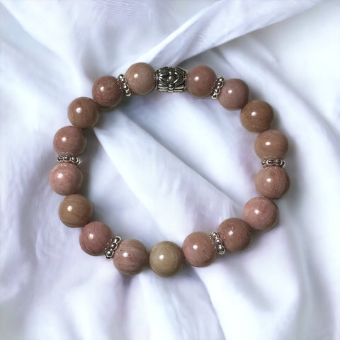 Fancy Beads - 12mm Rhodochrosite Bracelet