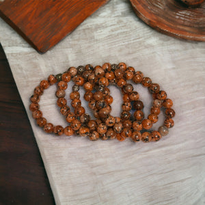 Fancy Beads - 8mm Orange Kiwi Jasper Bracelet