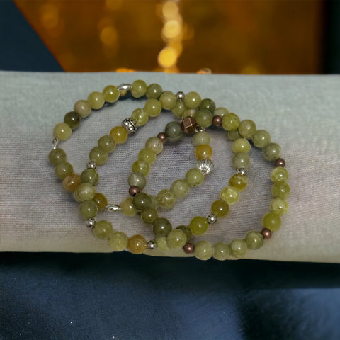 Fancy Beads - 6mm Peridot Bracelet