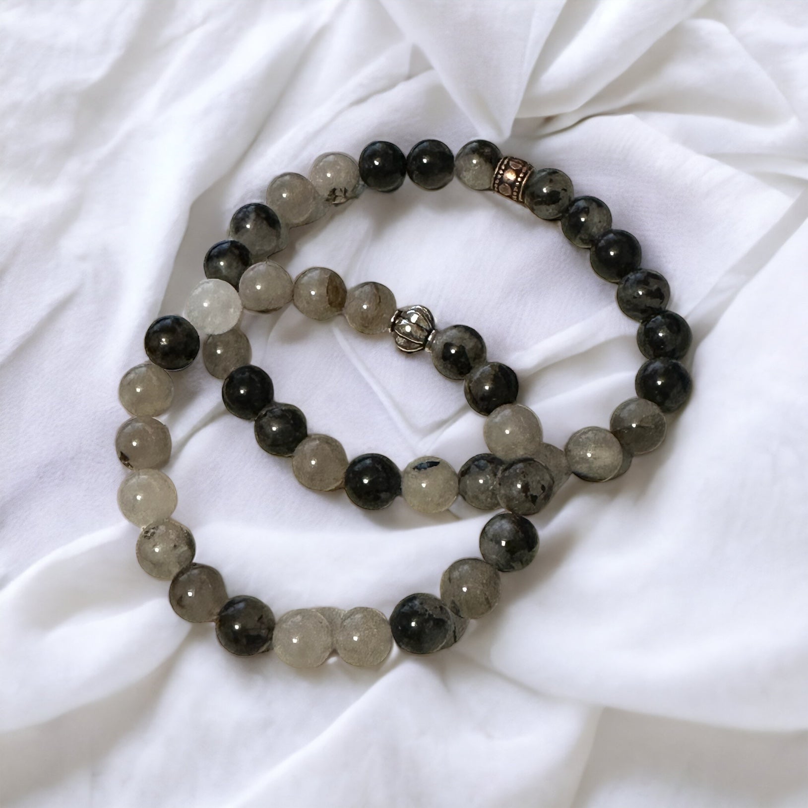 Fancy Beads - 8mm Black Hair Quartz Bracelet