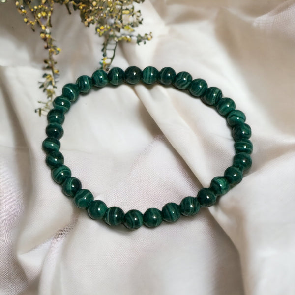 Fancy Beads - 6MM Malachite Bracelet