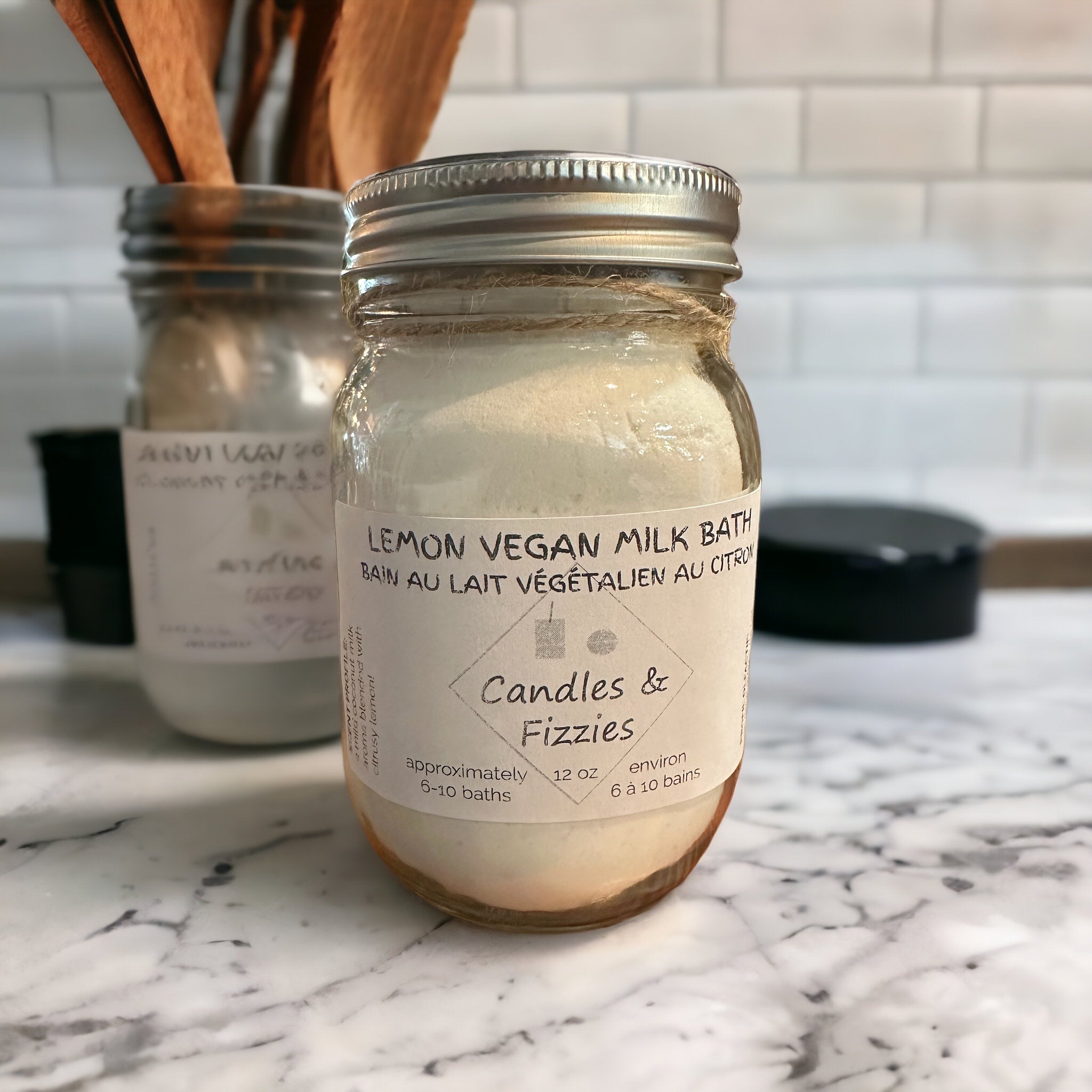 Candles & Fizzies - Lemon Vegan Milk Bath 12oz