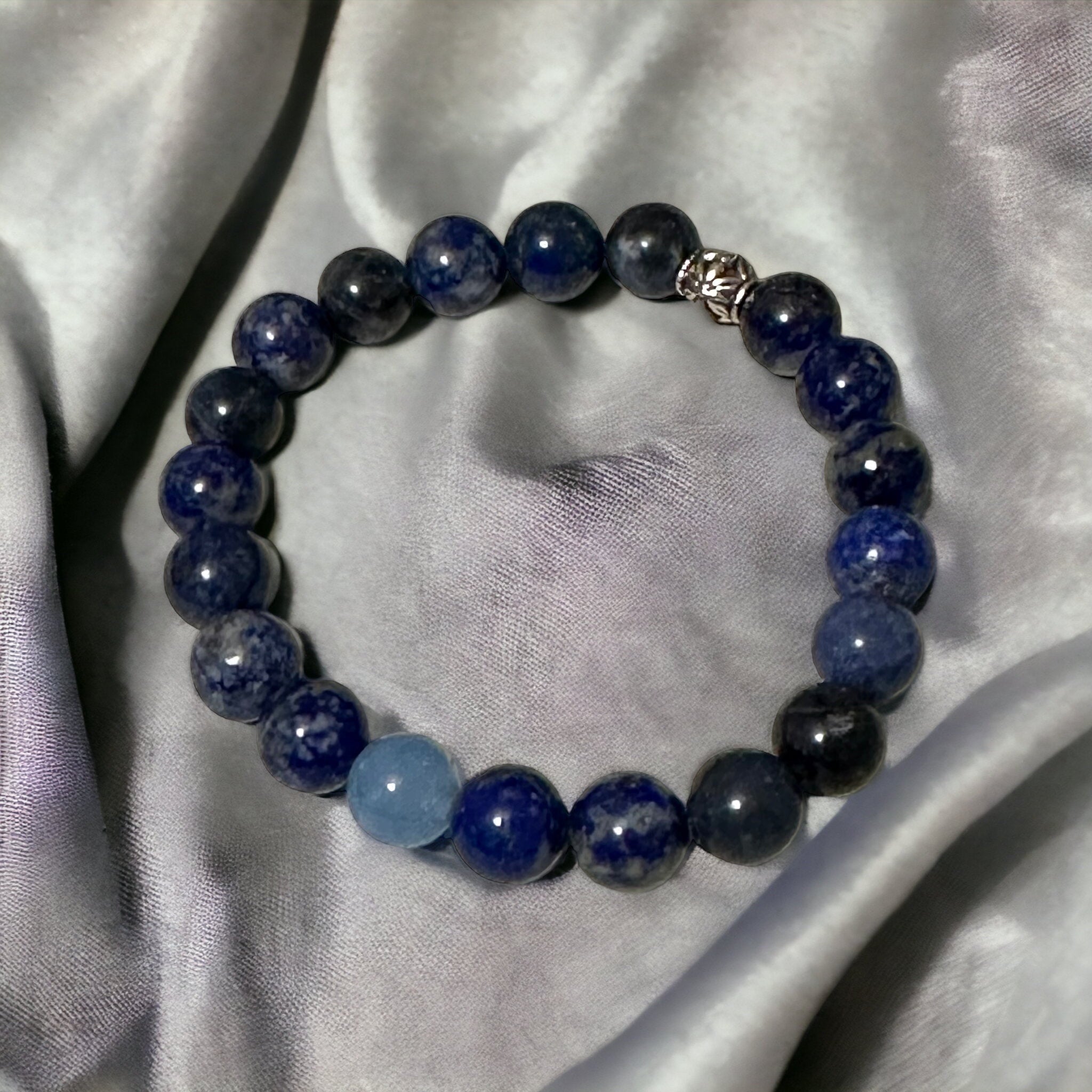 Fancy Beads - 8mm Lapis & Blue Aventurine Bracelet