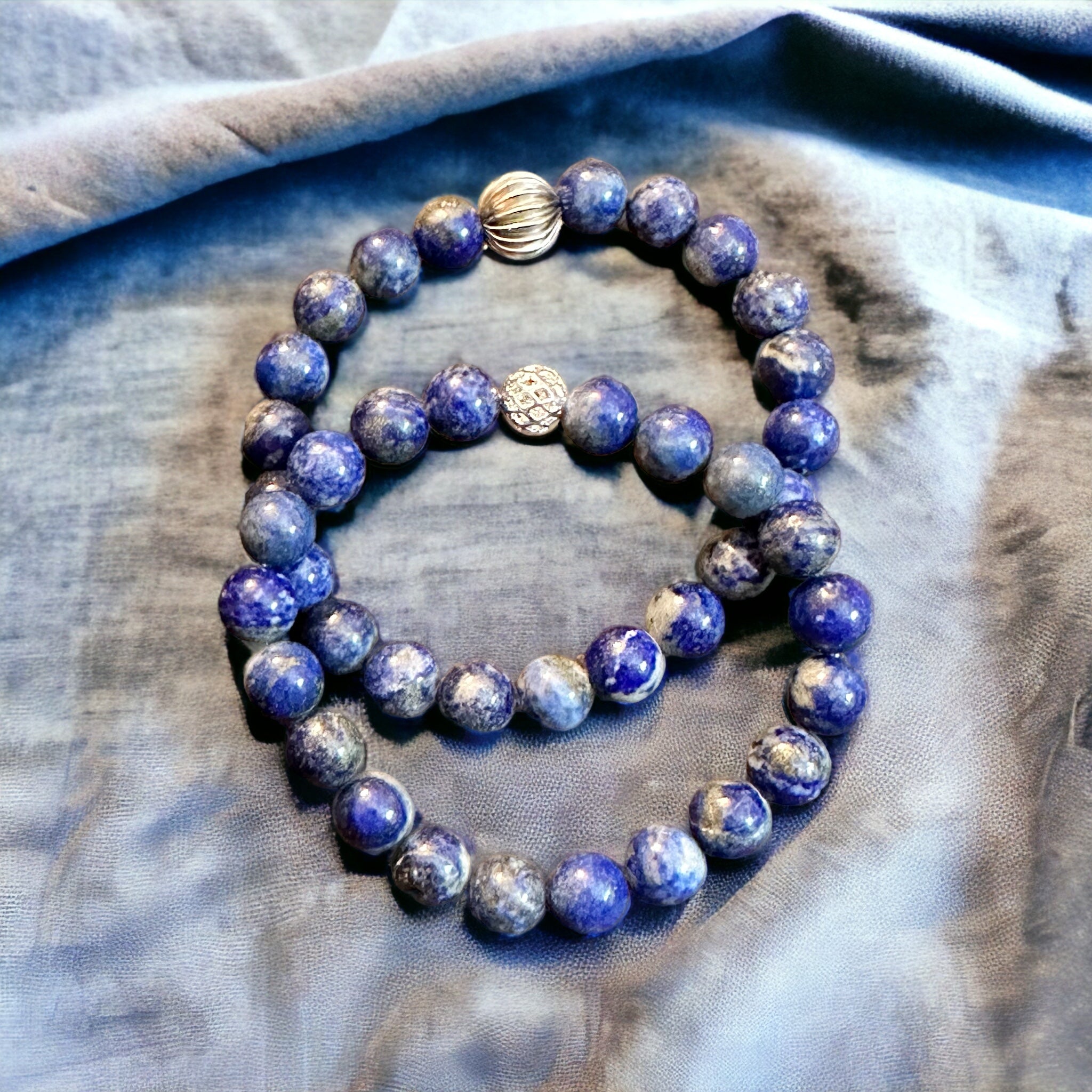 Fancy Beads - 8MM Lapis Bracelet