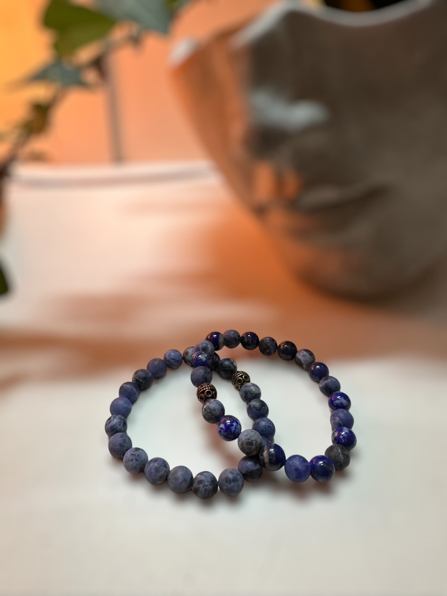 Fancy Beads - 8mm Matte Sodalite Bracelet