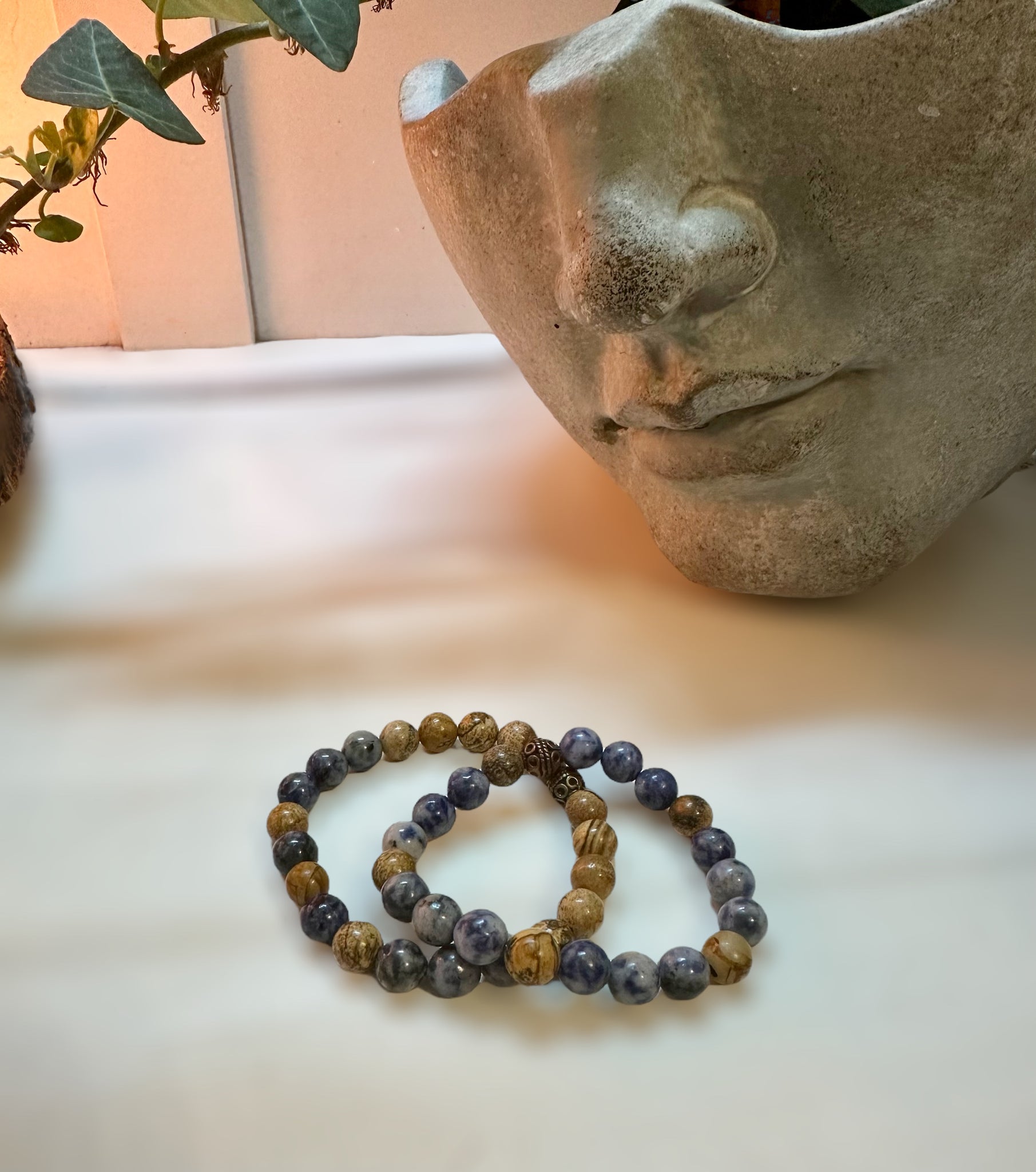 Fancy Beads - 8 mm Picture Jasper & Blue Spot Jasper Bracelet