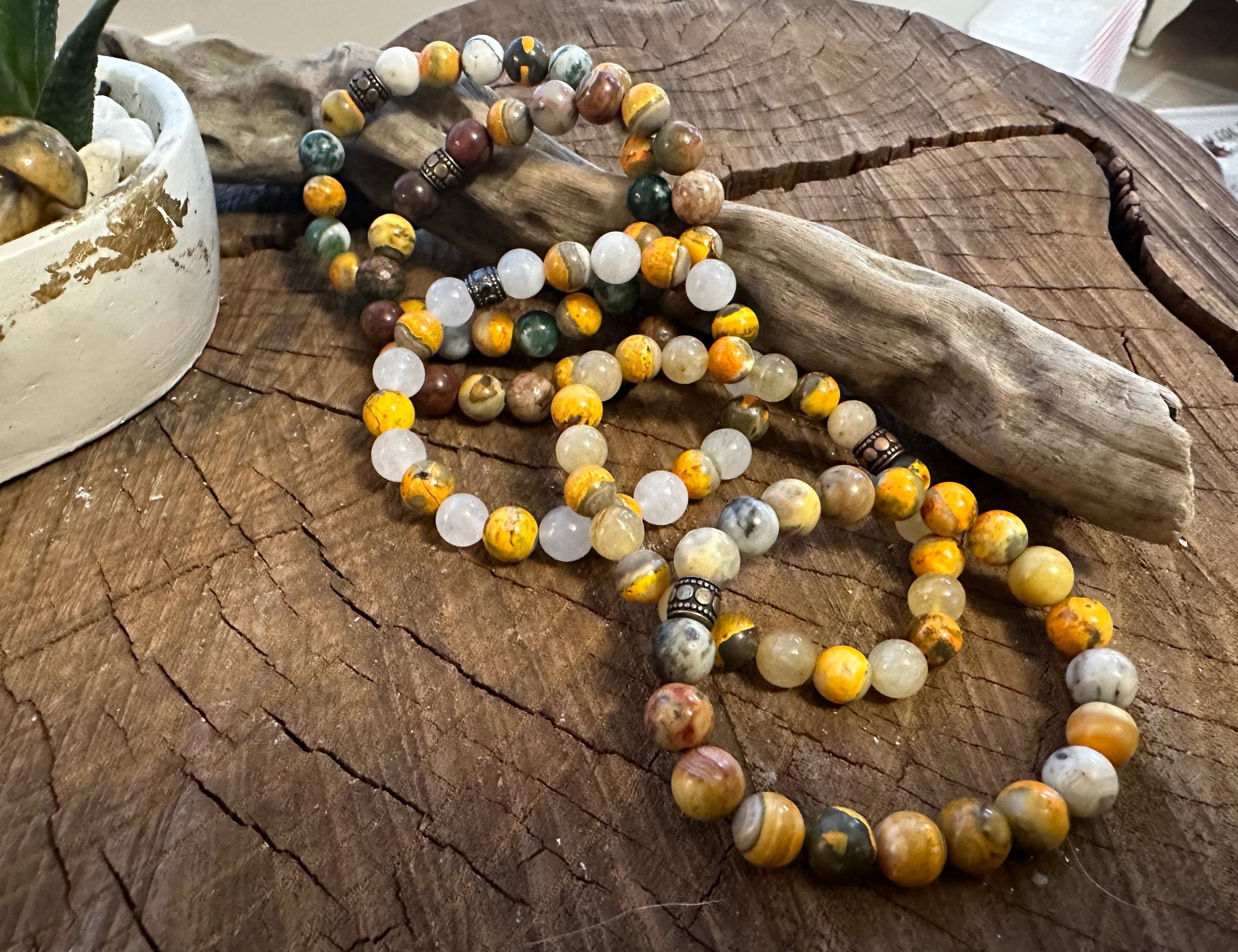 Fancy Beads - 8mm Bumblebee Jasper Bracelet