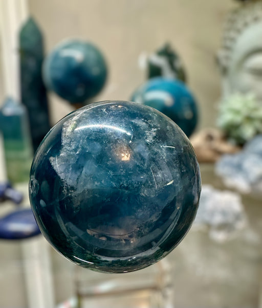 Kelowna Crystal Cave - Blue Fluorite Sphere