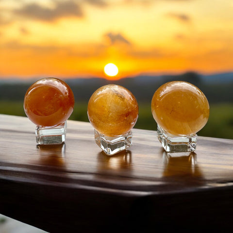 Kelowna Crystal Cave - Golden Honey Calcite Sphere